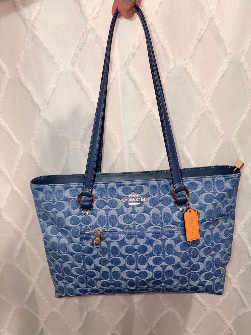 Coach Signature Denim Station Tote Bag in Blue - Picture 15 of 15